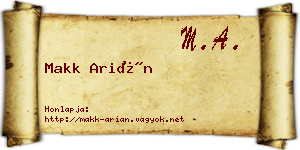 Makk Arián névjegykártya